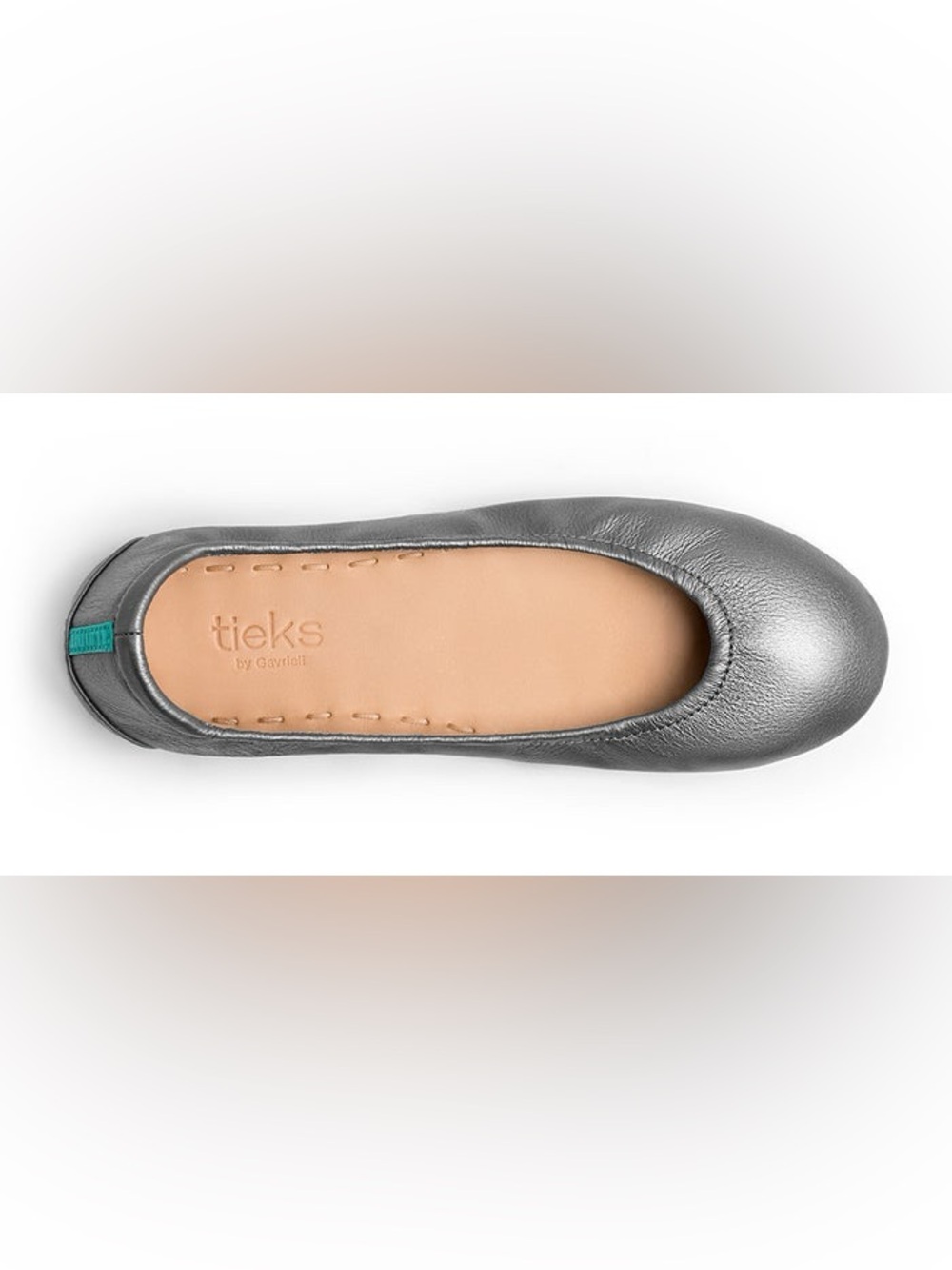 Tieks METALLIC PEWTER Leather Foldable Ballet Flat gray minimalist